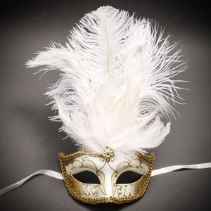 Venetian Glitter Crystal Masquerade White Gold